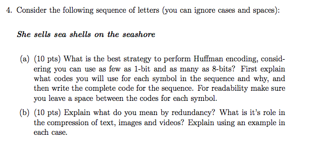 Solved Consider the following sequence of letters (you can | Chegg.com