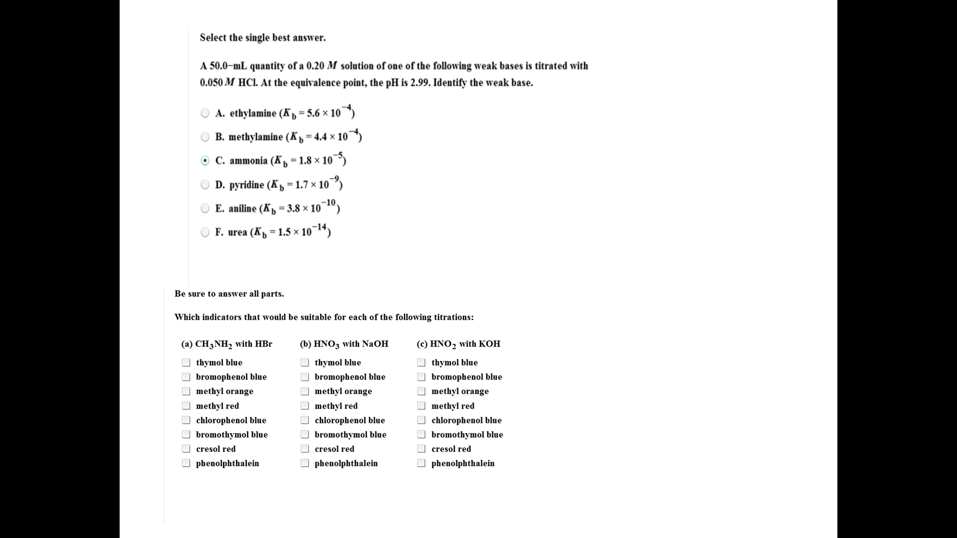 Solved Select The Single Best Answer Is The Following Chegg Com