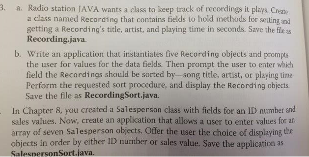 Solved Radio station JAVA wants a class to keep track of | Chegg.com