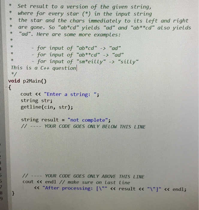 Solved Set result to a version of the given string, where | Chegg.com