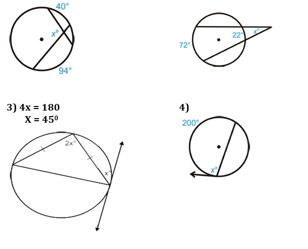 Solved Find values of x in each case 4x = 180 X = 45 | Chegg.com