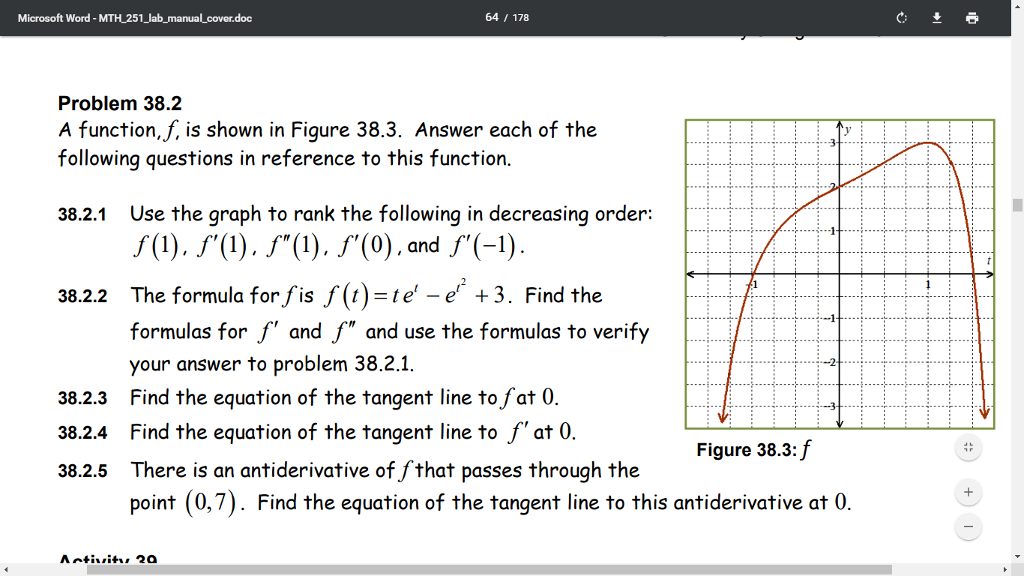 Solved Microsoft Word - MTH 251_lab_manual_cover.doc 64 178 | Chegg.com