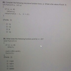 Solved 24. What is the output? int fun (int n, int f p) int | Chegg.com