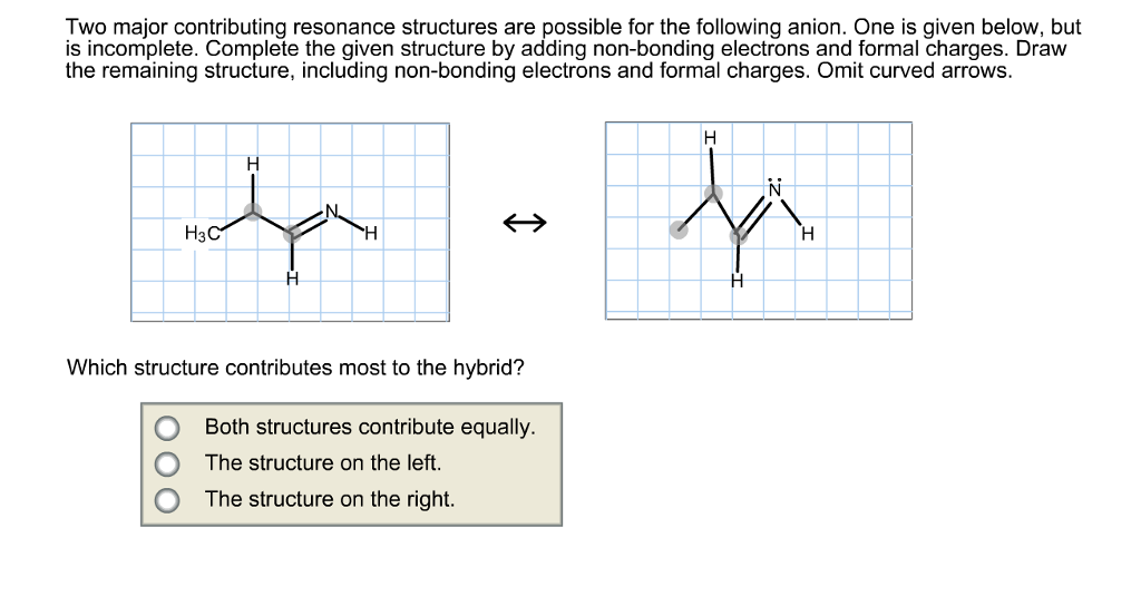 Solved Two Major Contributing Resonance Structures Are 7136