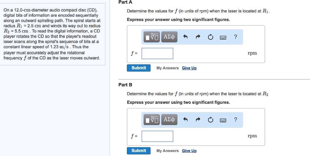 Solved Part A On a 12.0cmdiameter audio compact disc (CD)