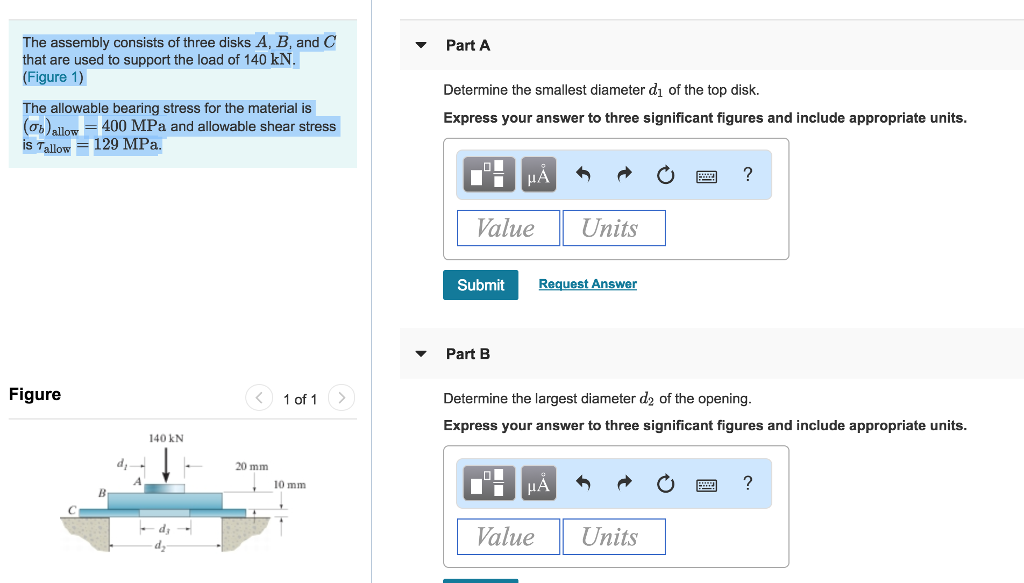 Solved The Assembly Consists Of Three Disks A, B, And C That | Chegg.com