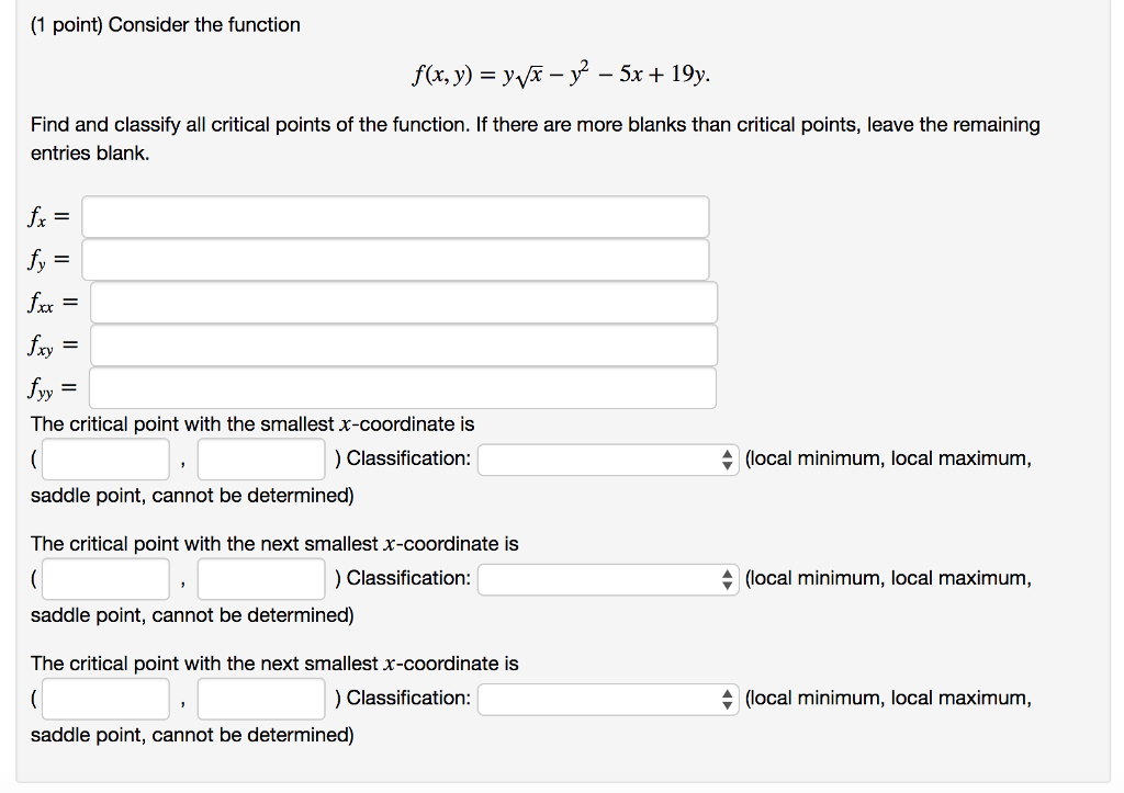 Solved 1 Point Consider The Function F X Y Yf 9 5x