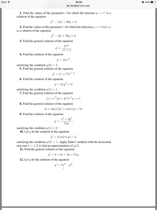 Solved Find the values of the parameter r for which the | Chegg.com