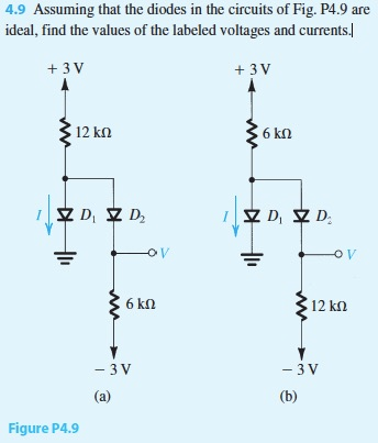 Solved Assuming that the diodes in the circuits of Fig. P4.9 | Chegg.com