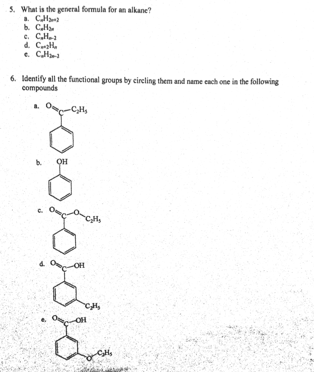 Solved What is the general formula for an alkane? C_nH_2n + | Chegg.com