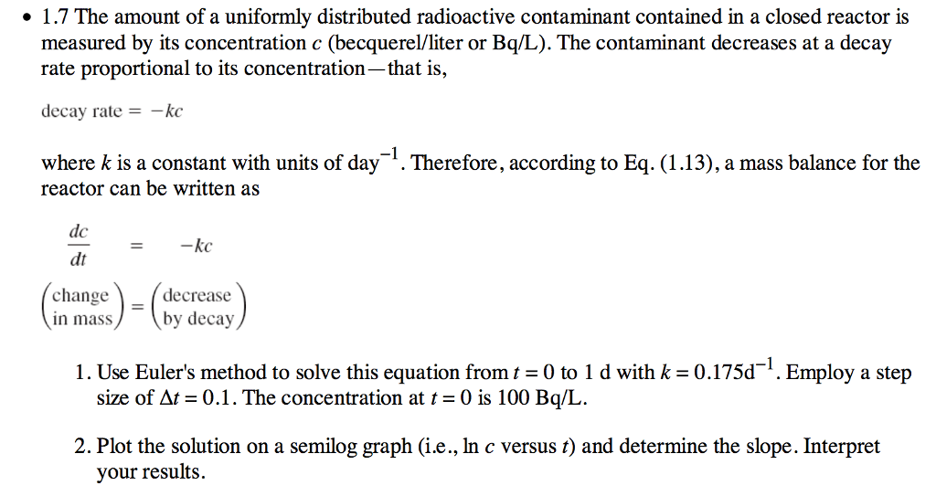 Solved The amount of a uniformly distributed radioactive | Chegg.com