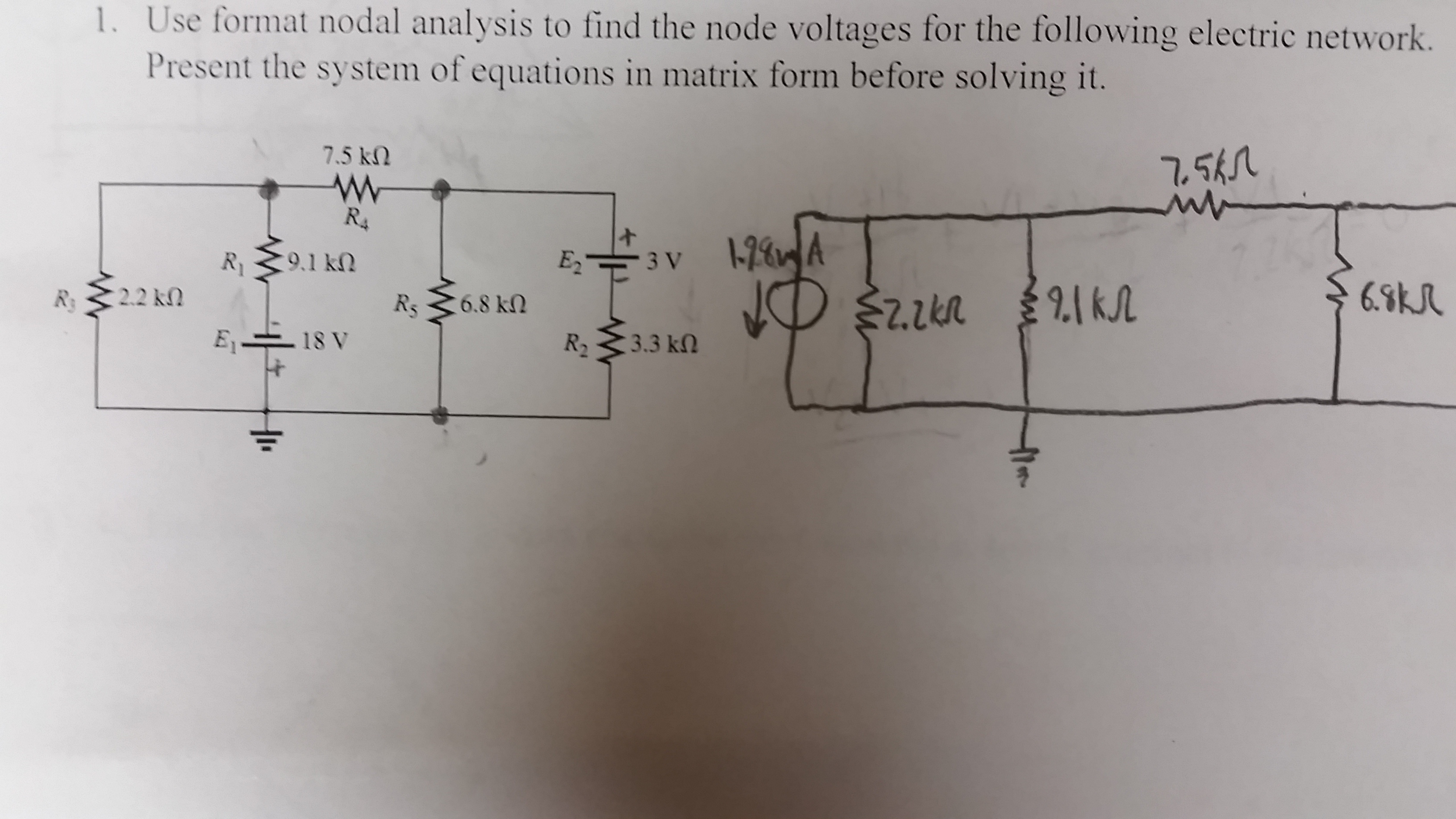 Solved Use format nodal analysis to find the node voltages | Chegg.com