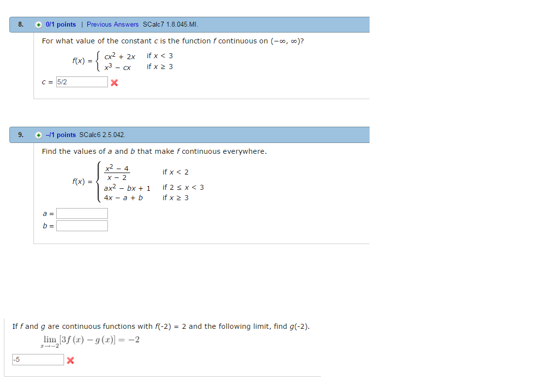 Solved For what value of the constant c is the function f | Chegg.com