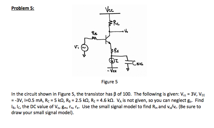 Solved In the circuit shown in Figure 5, the transistor | Chegg.com