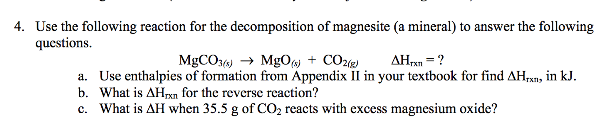 Use the following reaction for the decomposition of | Chegg.com