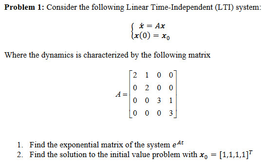 Solved Problem 1: Consider the following Linear | Chegg.com