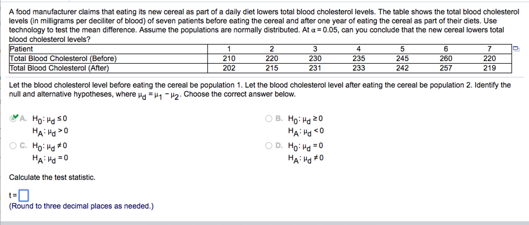 Solved A food manufacturer claims that eating its new cereal