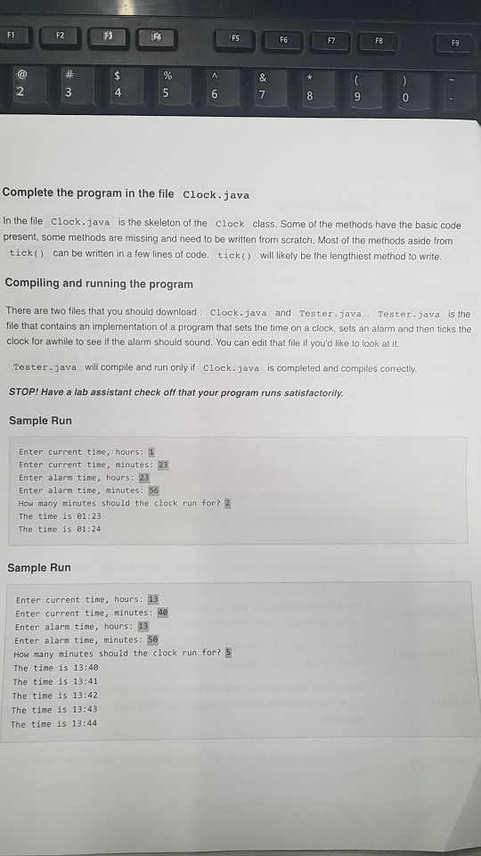 Solved F1 F2 F6 F7 F9 2 Complete the program in the file