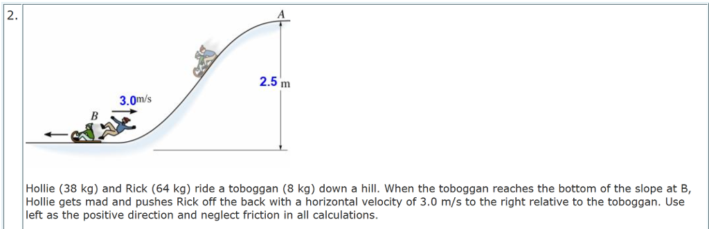 Solved What is the velocity of the toboggan immediately | Chegg.com