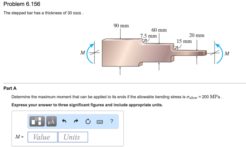 Solved The Stepped Bar Has A Thickness Of 30 Mm. Determine | Chegg.com