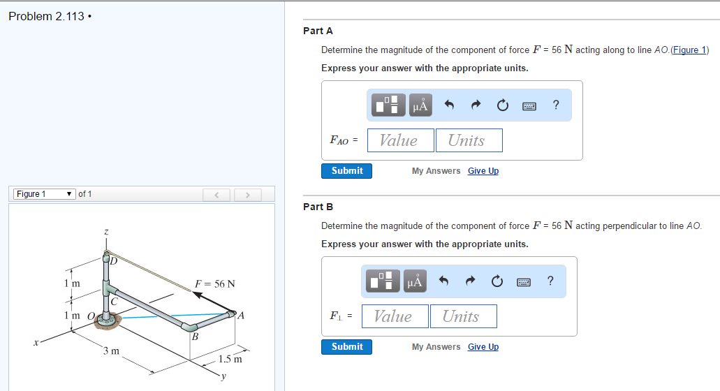 Solved Determine the magnitude of the component of force F | Chegg.com