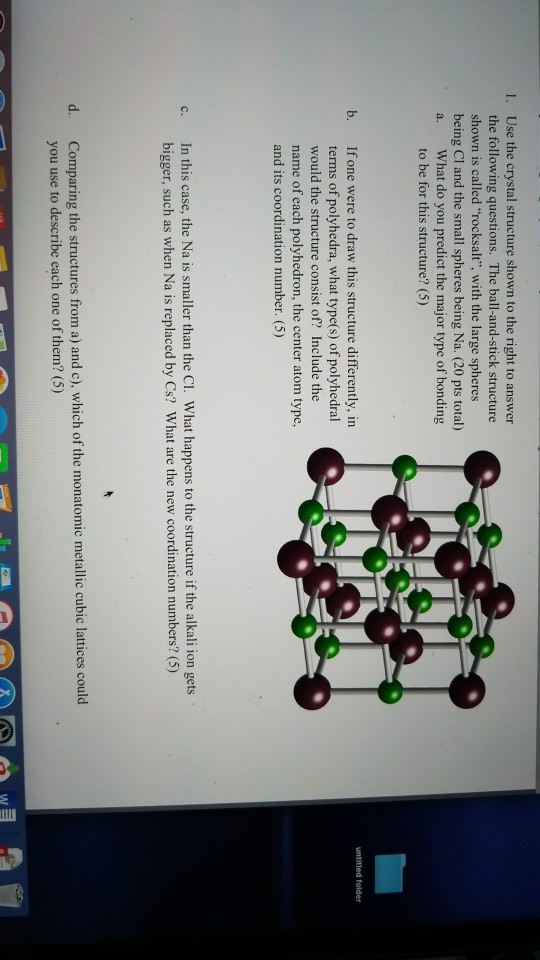 Solved Use the crystal structure shown to the right to | Chegg.com