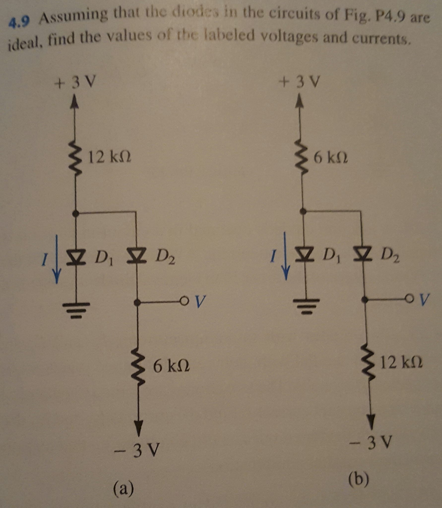 Solved 4.9 Assuming that the diodes in the circuits of Fig.