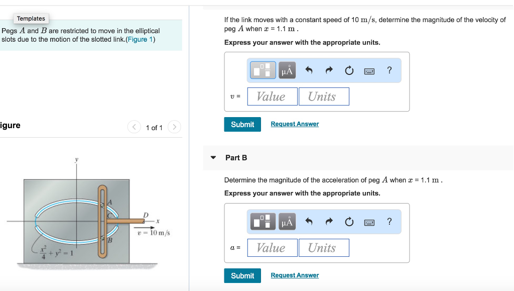 Solved Template:s If the link moves with a constant speed of | Chegg.com