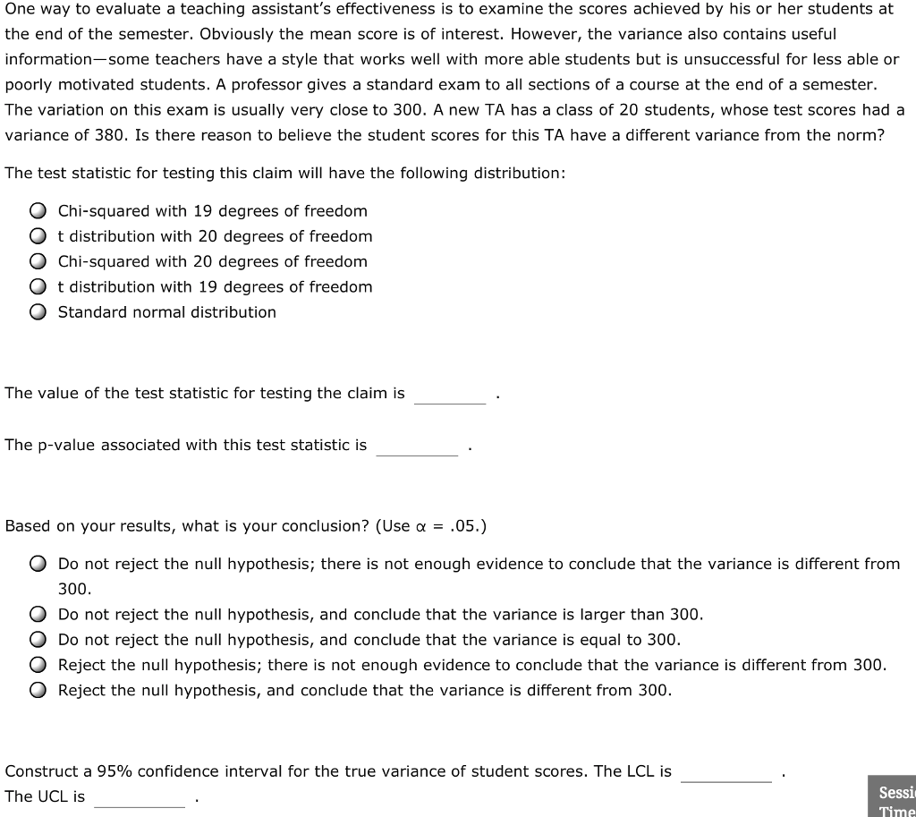 Solved One Way To Evaluate A Teaching Assistant s Chegg