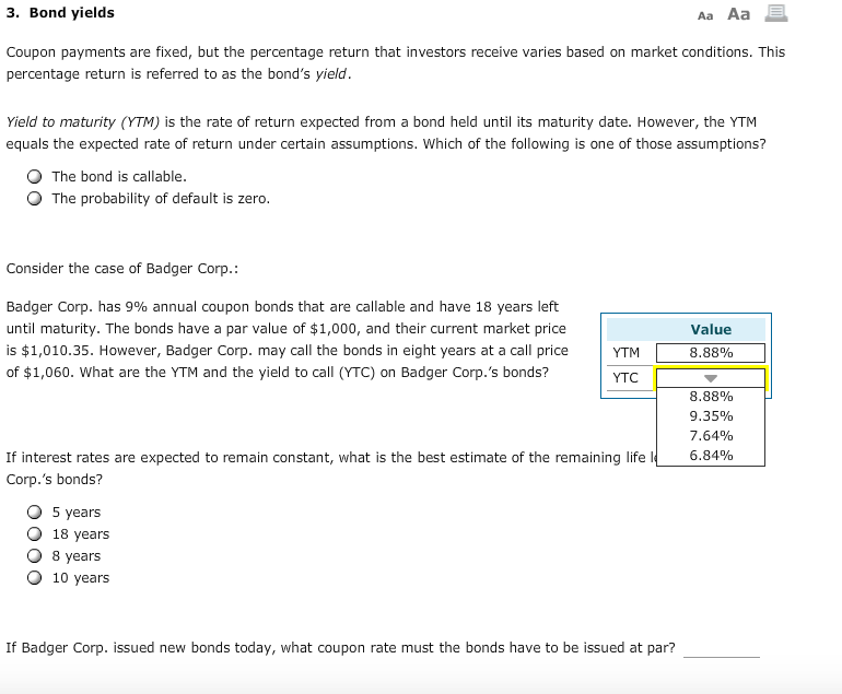 Solved: Coupon Payments Are Fixed, But The Percentage Retu... | Chegg.com