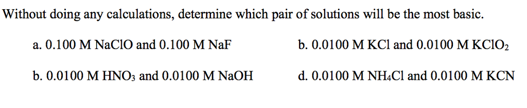 Solved Without Doing Any Calculations, Determine Which Pair | Chegg.com