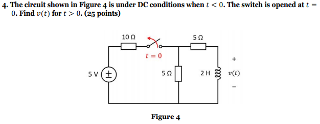 Solved 4. The circuit shown in Figure 4 is under DC | Chegg.com