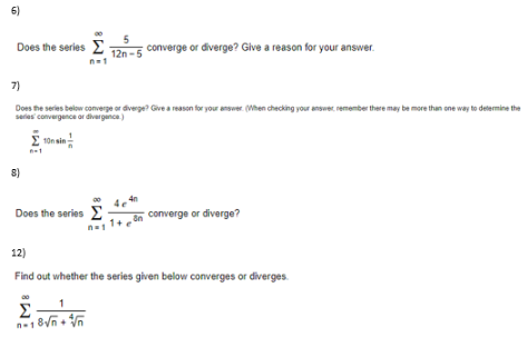 series converge give answer solved does diverge reason 12n transcribed problem text been