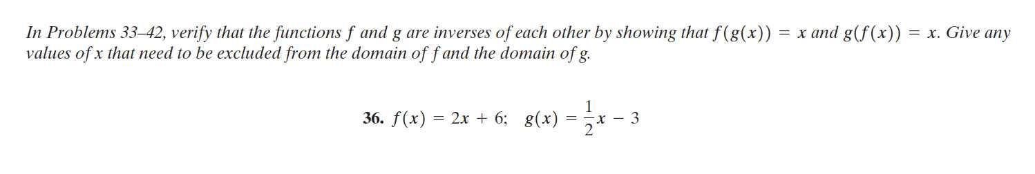 Solved In Problems 33-42, verify that the functions f and g | Chegg.com