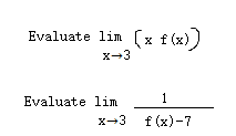 Solved Suppose that lim x→3 f(x) = 7 and lim x→3 g(x) = 5, | Chegg.com