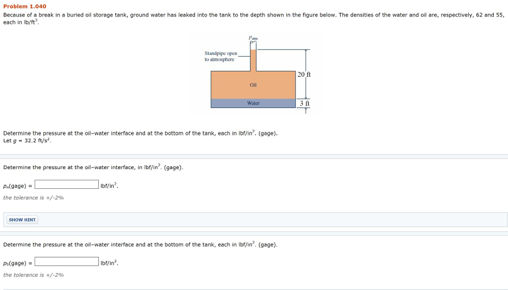 Solved Problem 1.040 Because of a break in a buried oil | Chegg.com