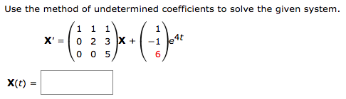 Solved Use the method of undetermined coefficients to solve | Chegg.com