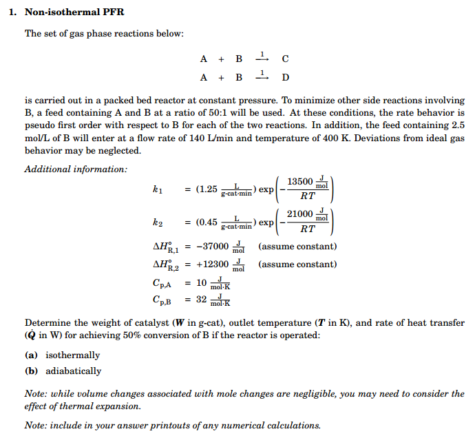 The Set Of Gas Phase Reactions Below: Is Carried Out | Chegg.com