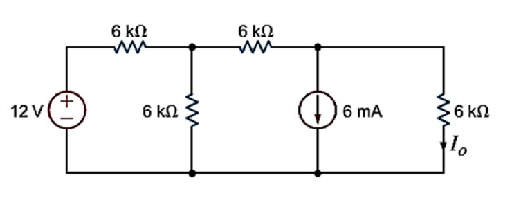 Solved Find I0 in the network below using superposition. | Chegg.com