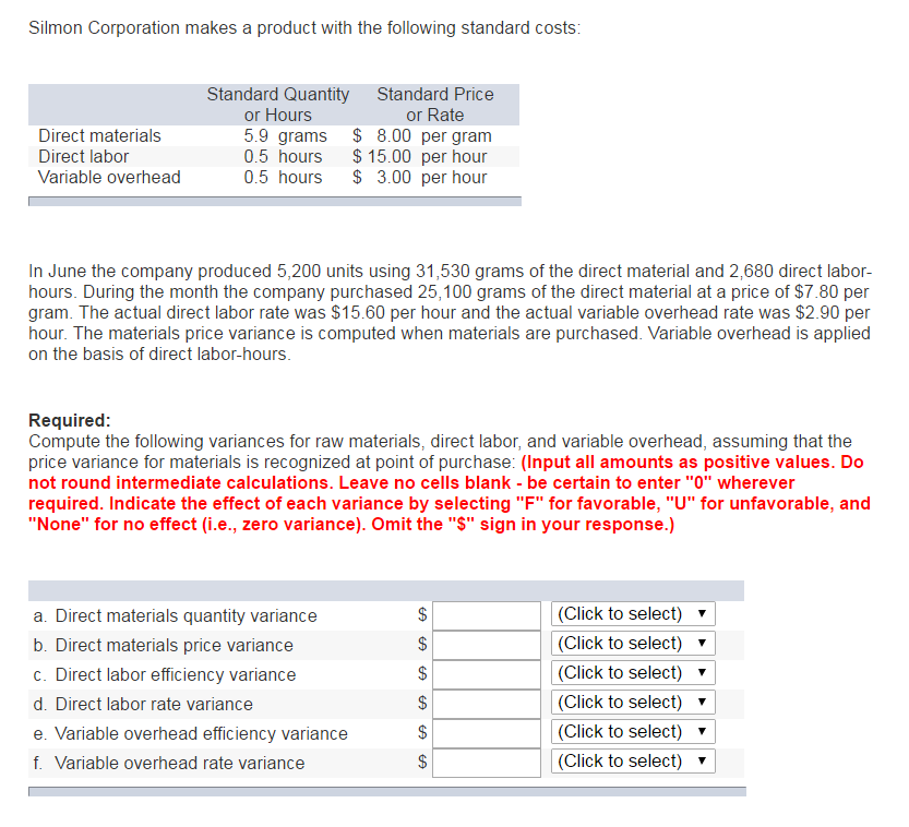 Solved The following materials standards have been