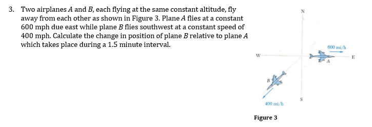 Solved Two Airplanes A And B, Each Flying At The Same | Chegg.com