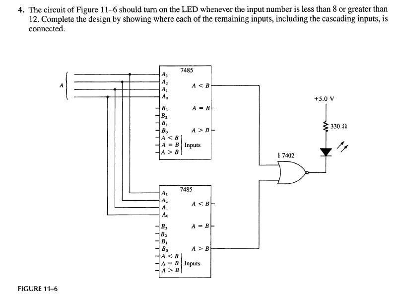Solved The circuit of Figure 11-6 should turn on the LED | Chegg.com