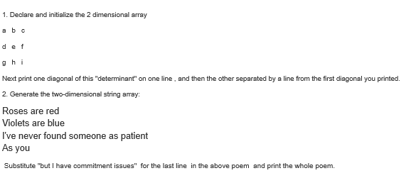 Solved Declare And Initialize The 2 Dimensional Array A B C Chegg Solved Declare And Initialize The 2 Dimensional Array A B C Chegg