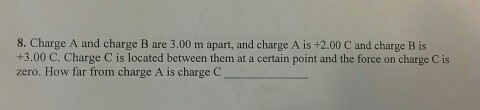 Solved Charge A And Charge B Are 3.00 M Apart, And Charge A | Chegg.com