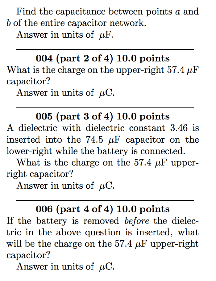 Solved Physics 2 Capacitors Question Find the capacitance