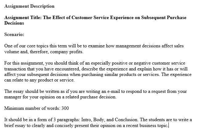 the importance of customer service essay