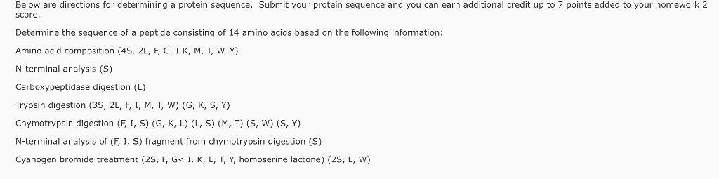 Solved Below are directions for determining a protein | Chegg.com