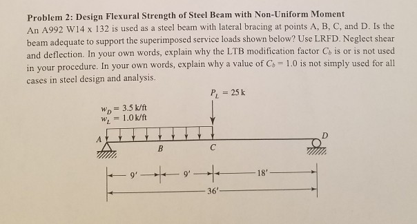 Solved Problem 2: Design Flexural Strength of Steel Beam | Chegg.com ...