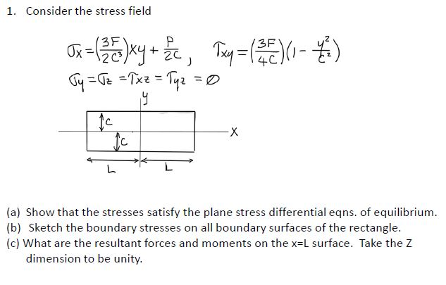 Solved Consider the stress field (a) Show that the stresses | Chegg.com