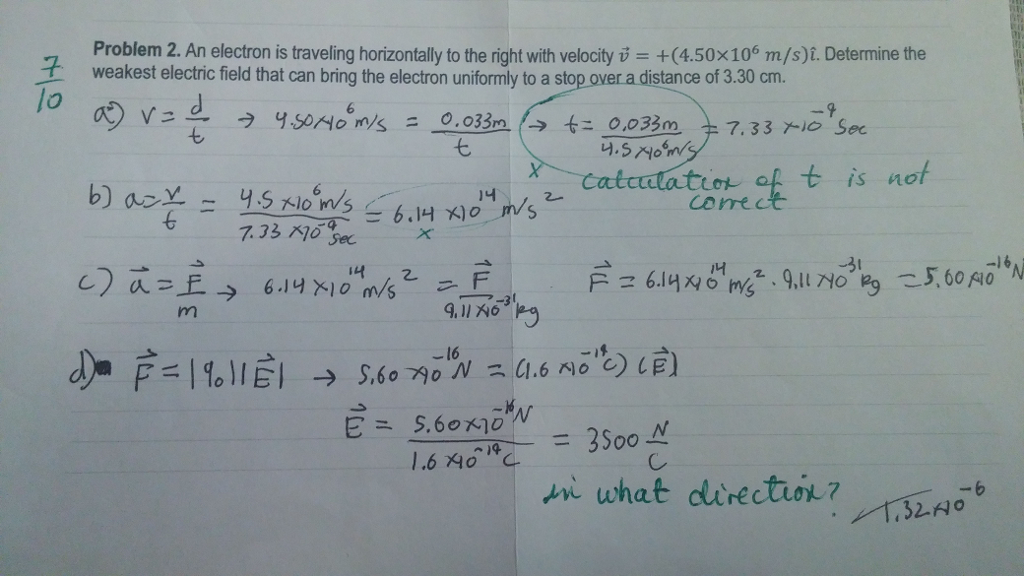 Solved An electron traveling horizontally to the right with | Chegg.com